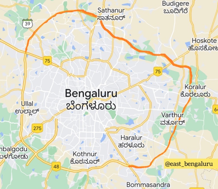 Bengaluru Peripheral Ring Road Map